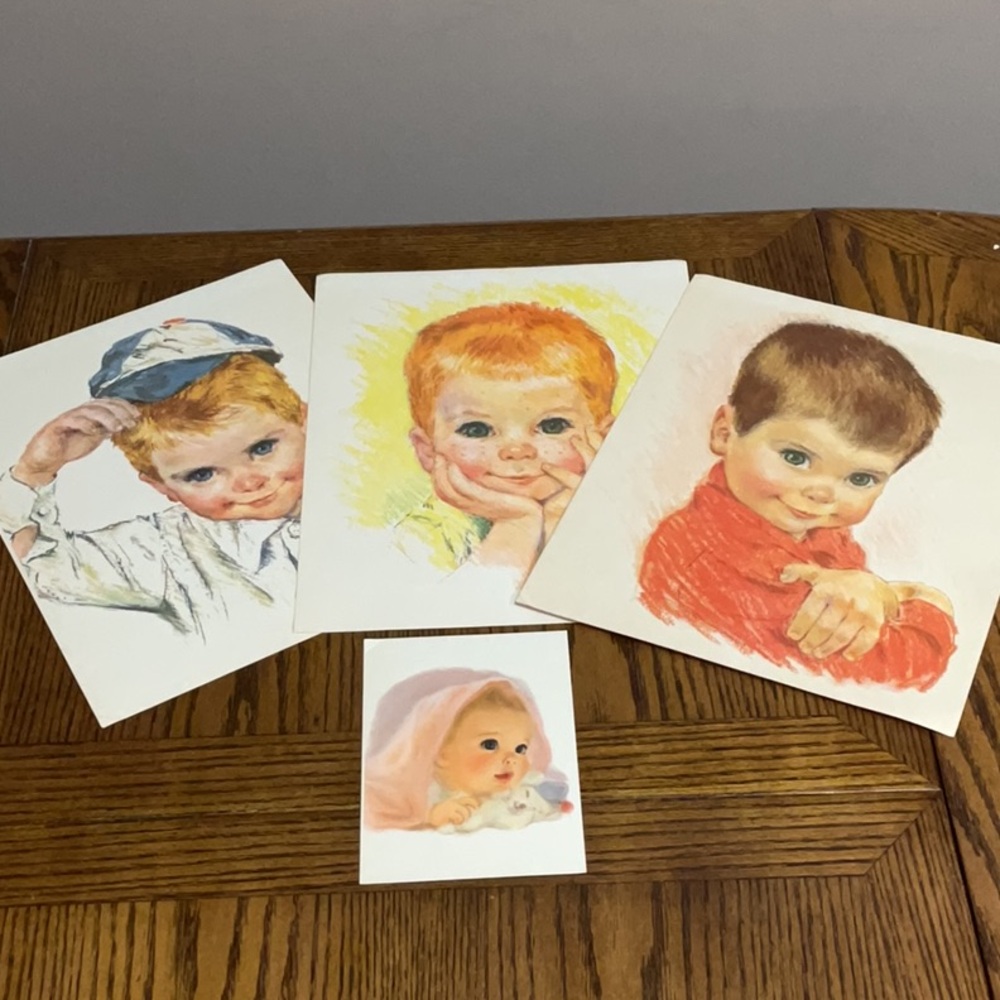 American Beauties: ALL AMERICAN BOYS set + bonus baby vintage drawings  pictures